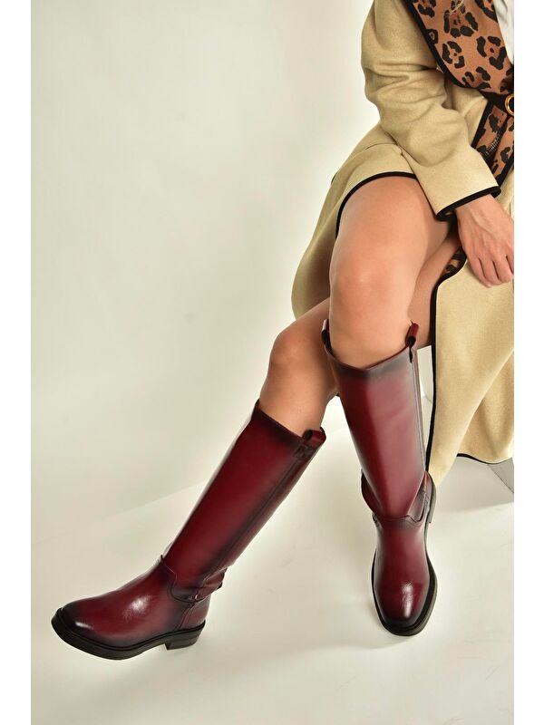 Bordo Kadın Çizme V312513560 - Görsel 3