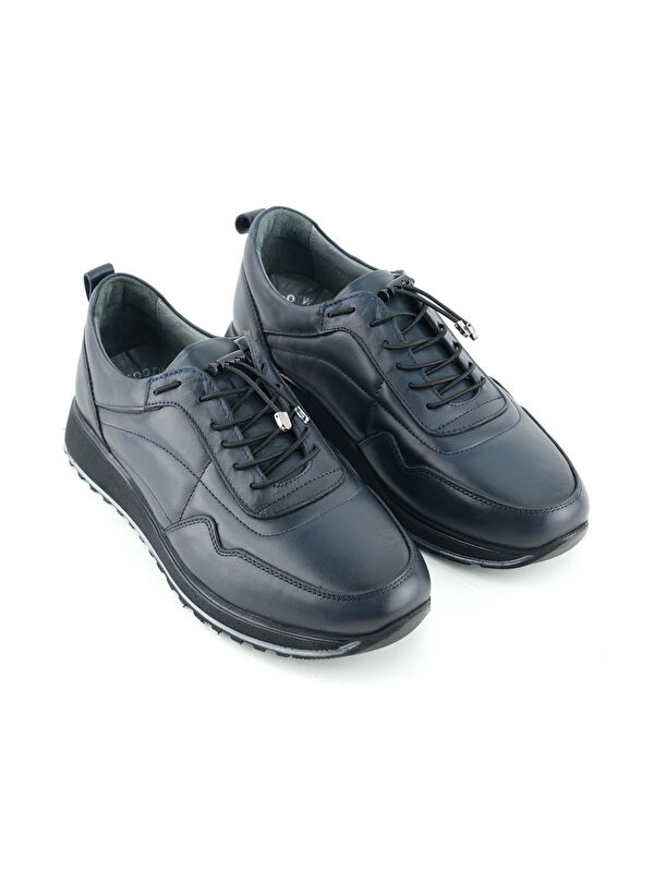 Erkek İç Dış Hakiki Deri Ortopedik Rahat Taban Bağcıklı Ayarlanabilir Günlük Spor Ayakkabı - Görsel 4