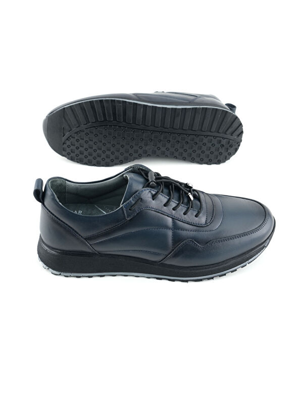 Erkek İç Dış Hakiki Deri Ortopedik Rahat Taban Bağcıklı Ayarlanabilir Günlük Spor Ayakkabı - Görsel 6