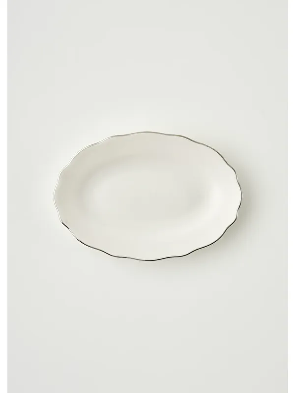 Bella Maison Victoria Porselen Sunum Tabağı Silver (25 cm)