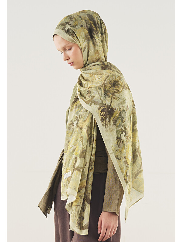 Fresh Scarfs Floral Legacy Desen Soft Viskon Şal Çağla Yeşili