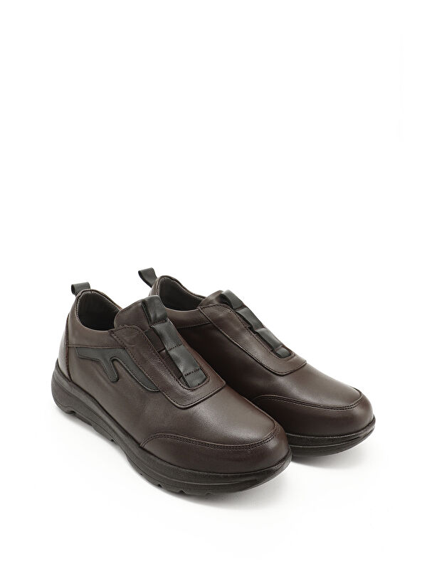 Kadın ORTA KAHVERENGİ Dilden Lastikli Hakiki Deri Comfort Ayakkabı - Görsel 2
