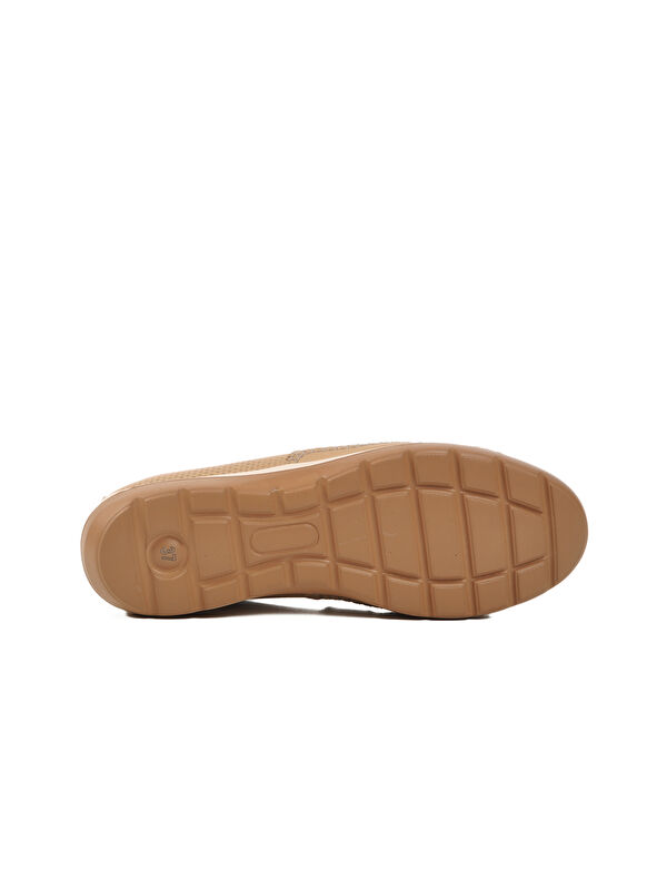 Bej Hakiki Deri Anatomik Kadın Casual Ayakkabı Z110 Z - Görsel 6