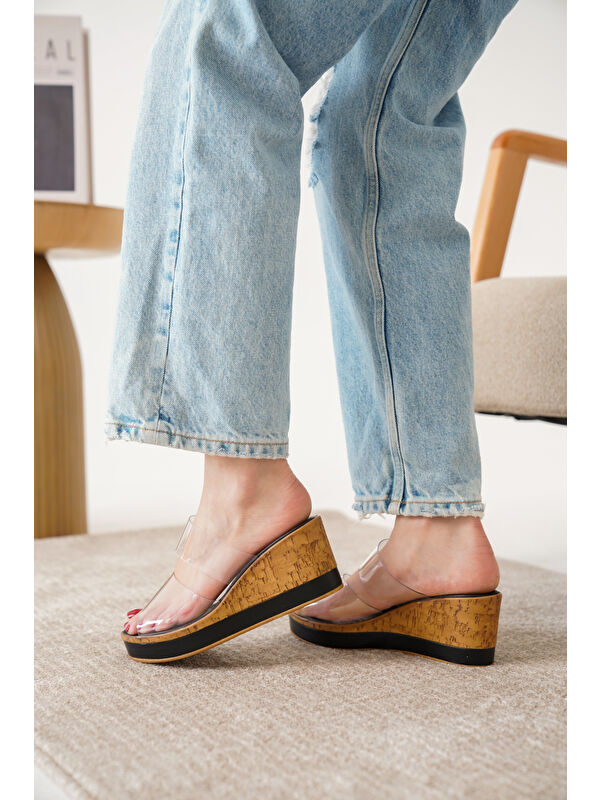 D02002 Günlük Ortopedik Dolgu Topuklu Kadın Terlik - Görsel 5