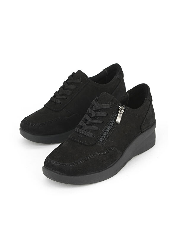 Kadın Hakiki Deri Konfor Ayakkabı 153359Z218 Siyah - Görsel 6