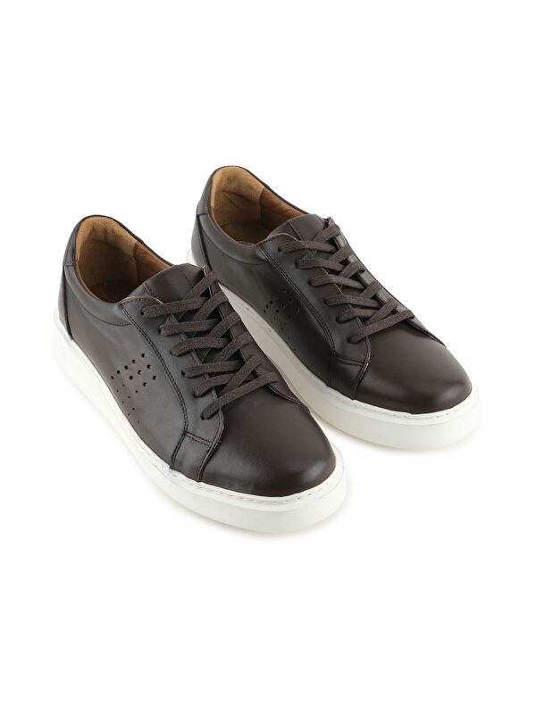 Erkek İç Dış Hakiki Deri Ortopedik Rahat Taban Bağcıklı Ayarlanabilir Günlük Spor Ayakkabı - Görsel 4