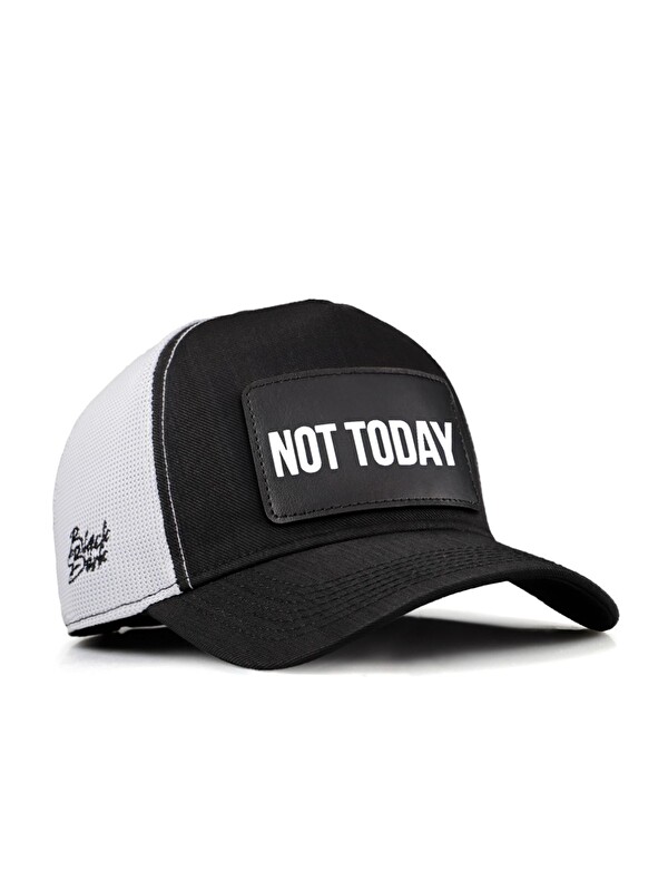BlackBörk Cordura Not Today Logolu Siyah-Beyaz Trucker Şapka