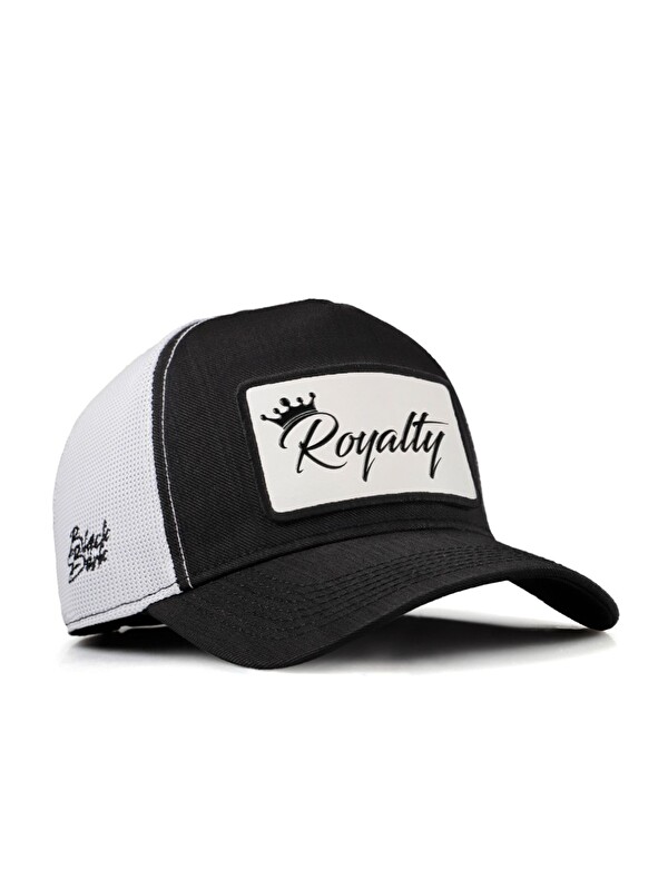 BlackBörk Cordura Royalty Logolu Siyah-Beyaz Trucker Şapka