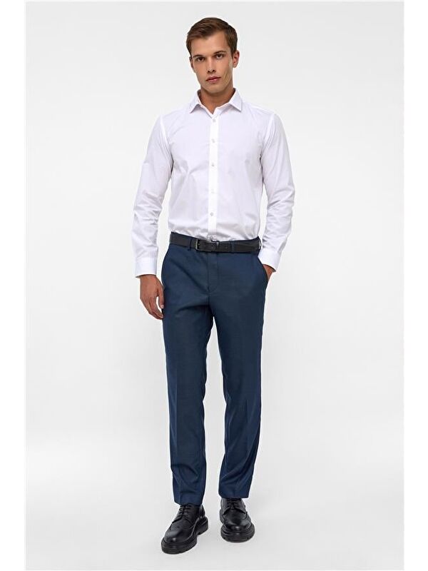Süvari Lacivert Regular Armürlü Pantolon