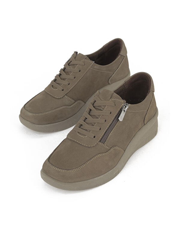 Kadın Hakiki Deri Konfor Ayakkabı 153359Z218 Vizon - Görsel 6