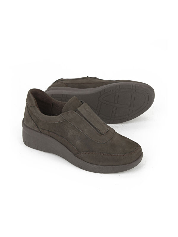 Kadın Hakiki Deri Konfor Ayakkabı 153359Z2202 Kahve - Görsel 5