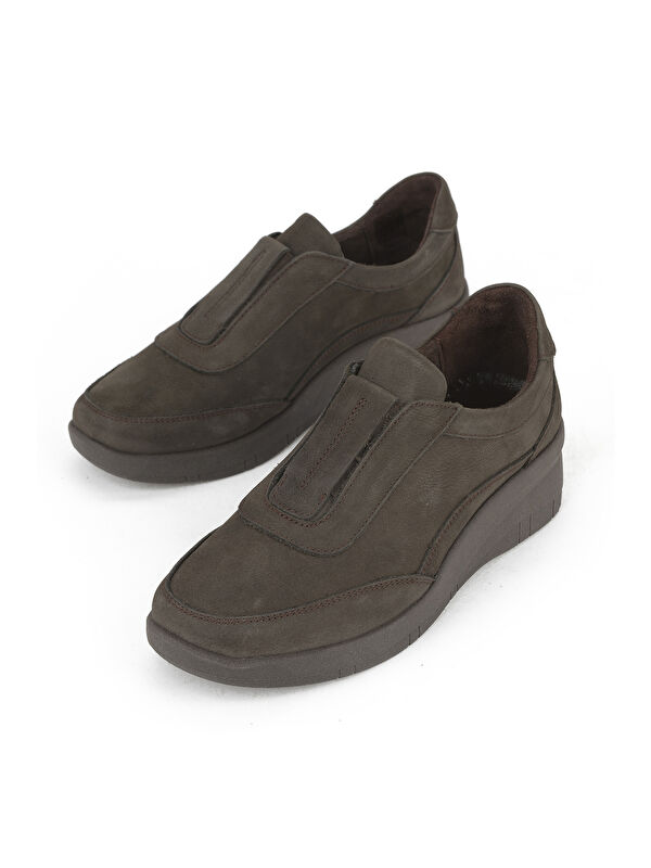 Kadın Hakiki Deri Konfor Ayakkabı 153359Z2202 Kahve - Görsel 6