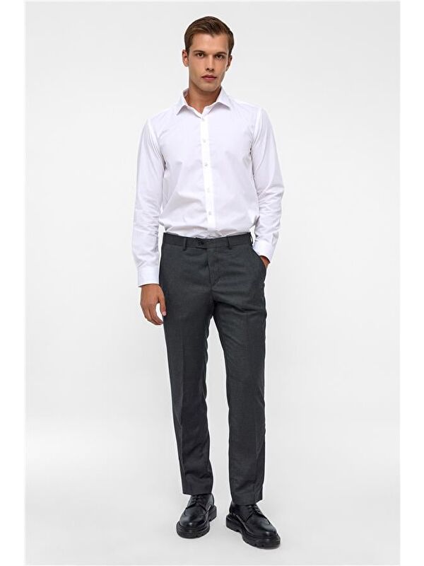Süvari Siyah Regular Armürlü Pantolon