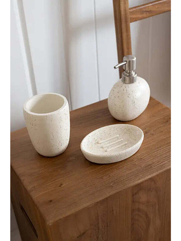 İrya Travertine 3 Parça Banyo Seti Açık Bej