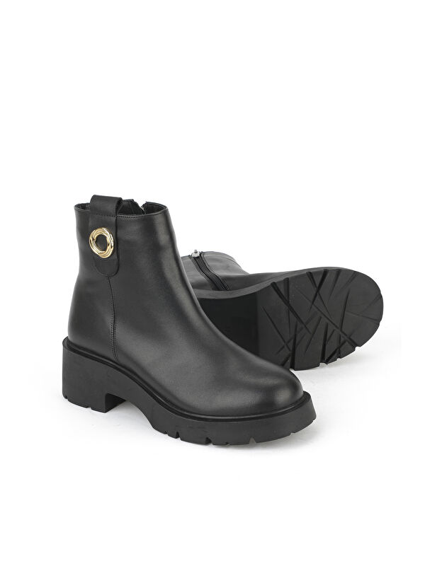 Kadın Hakiki Deri Bot 1531030Z2593 Siyah - Görsel 5