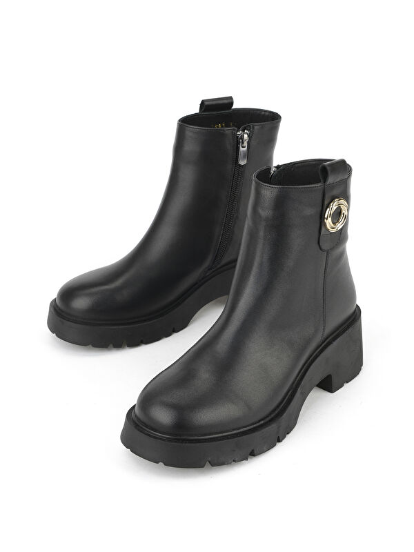 Kadın Hakiki Deri Bot 1531030Z2593 Siyah - Görsel 6