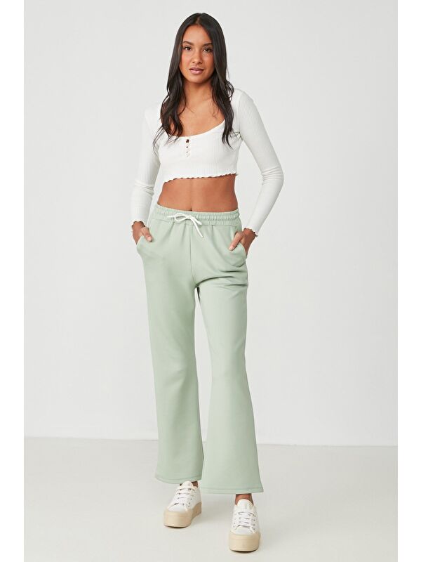 C&City Wide Leg İspanyol Paça Eşofman Altı 804 Fıstık Yeşil