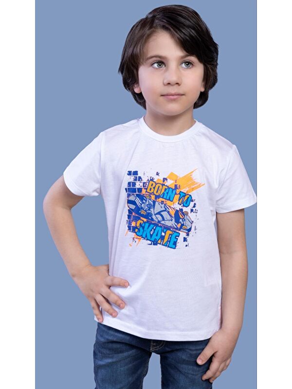 Toontoykids Erkek Çocuk Born To Skate Baskılı Tişört