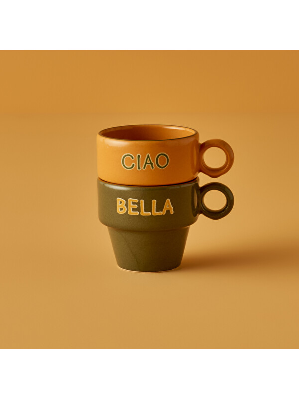 Bella Maison Line Espresso 2'li Set Hardal-Yeşil (105 cc)