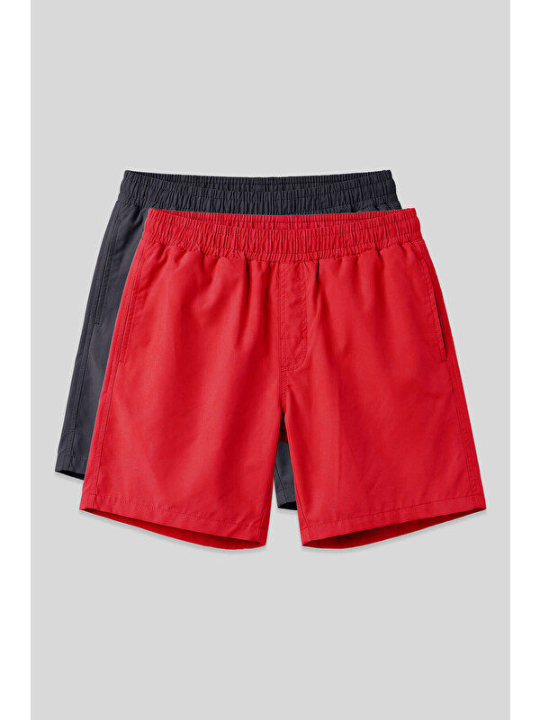 Tommylife Standart Fit Basic 2'li Paket Erkek Deniz Şortu - 81237