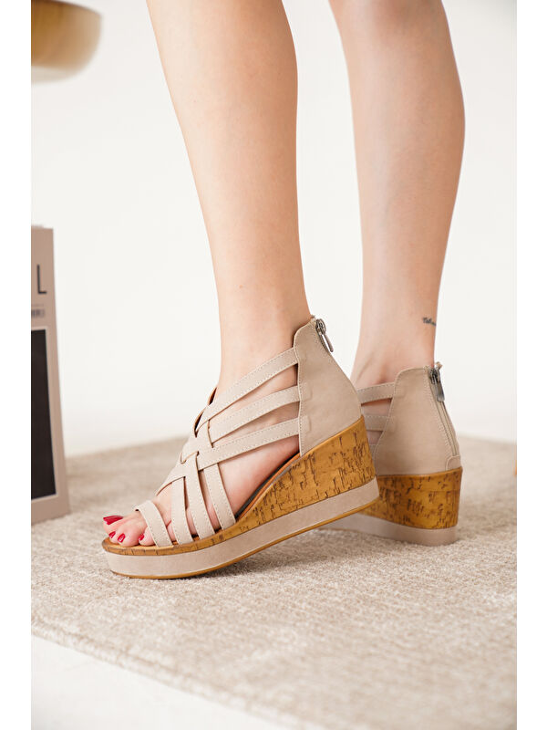 D02000 Günlük Kadın Klasik Dolgu Topuklu Ayakkabı - Görsel 3