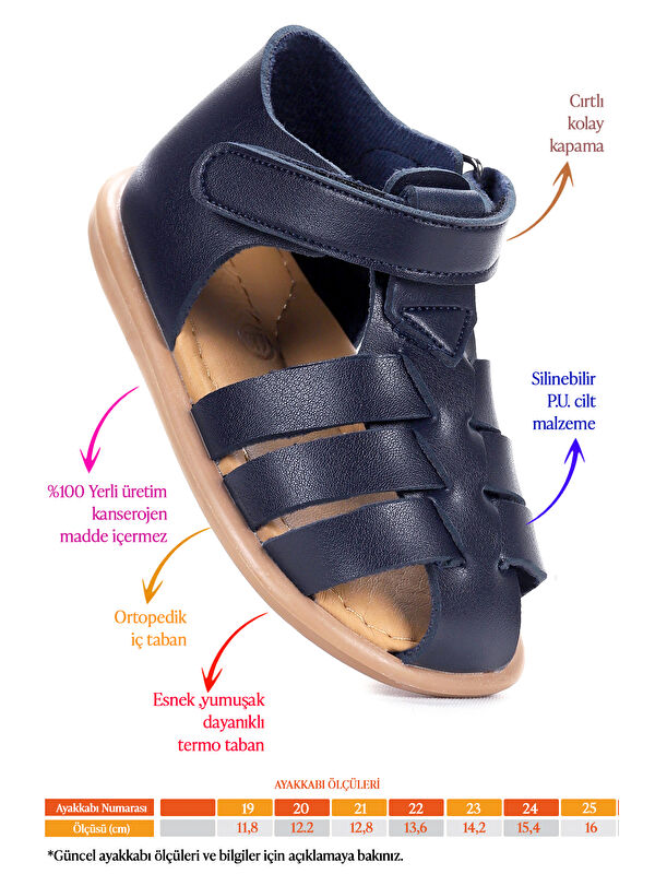 Lonpe İlk Adım Cırtlı Erkek Bebek Sandalet - Görsel 3