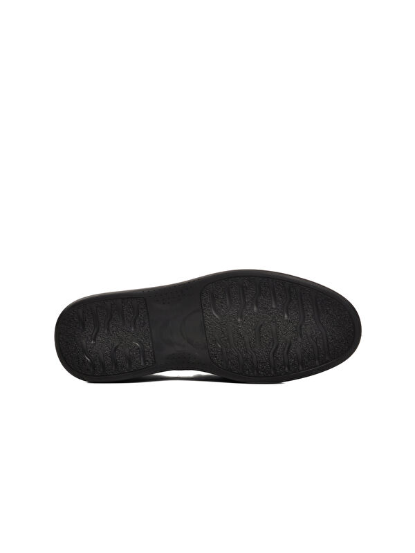 Siyah Hakiki Deri Erkek Casual Ayakkabı 418 - Görsel 6