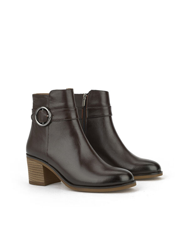 Kadın Hakiki Deri Bot 1531020Z301 Kahve - Görsel 3