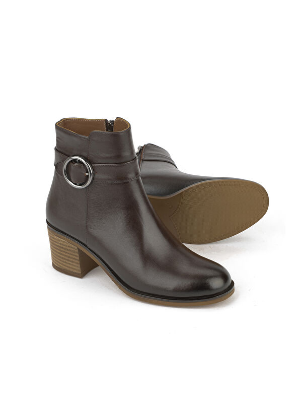 Kadın Hakiki Deri Bot 1531020Z301 Kahve - Görsel 5