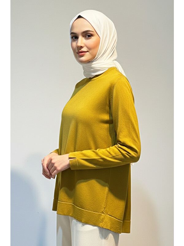 Nuss Basic Triko Tunik 902 Yağ Yeşil
