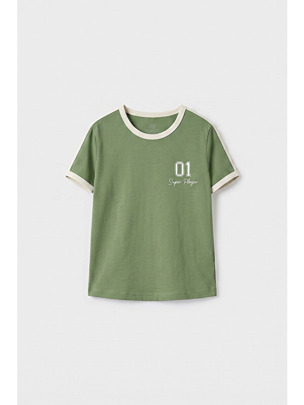 Tommylife Kaktüs Omuz Biye Detaylı Baskılı Kız Çocuk T-Shirt - 75181