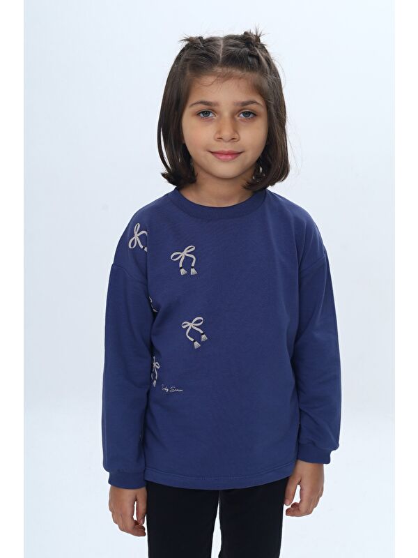 Toontoykids Kız Çocuk Fiyonk Kabaran Baskılı Sweatshirt