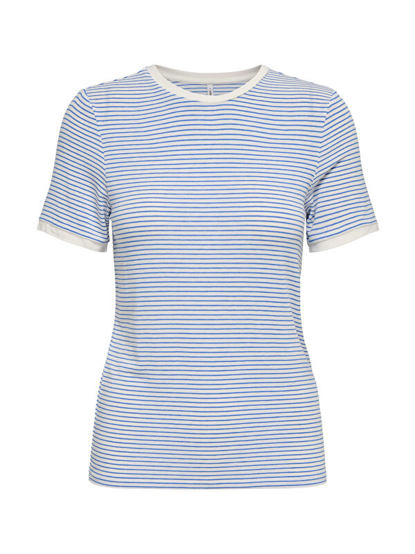 Only Onltine Çizgili Fitted Bisiklet Yaka Kadın T Shirt 15315406