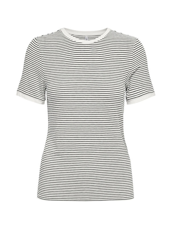Only Onltine Çizgili Fitted Bisiklet Yaka Kadın T Shirt 15315406