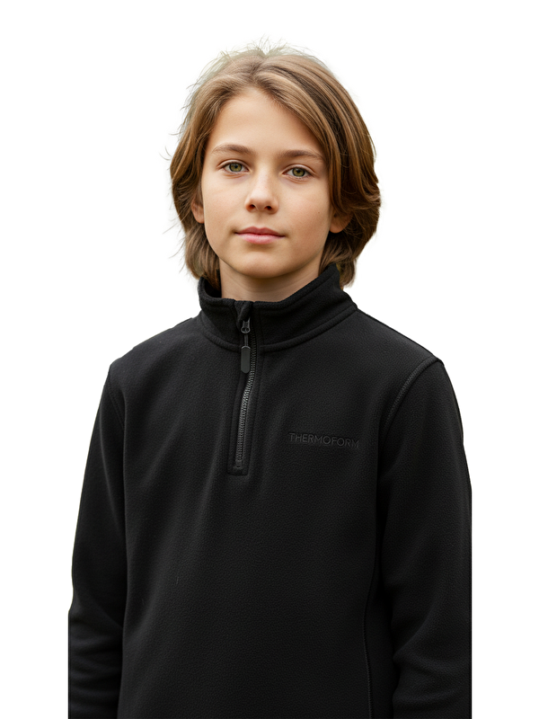 THERMOFORM Polarline Çocuk 1/4 Fermuar Sweatshirt SİYAH