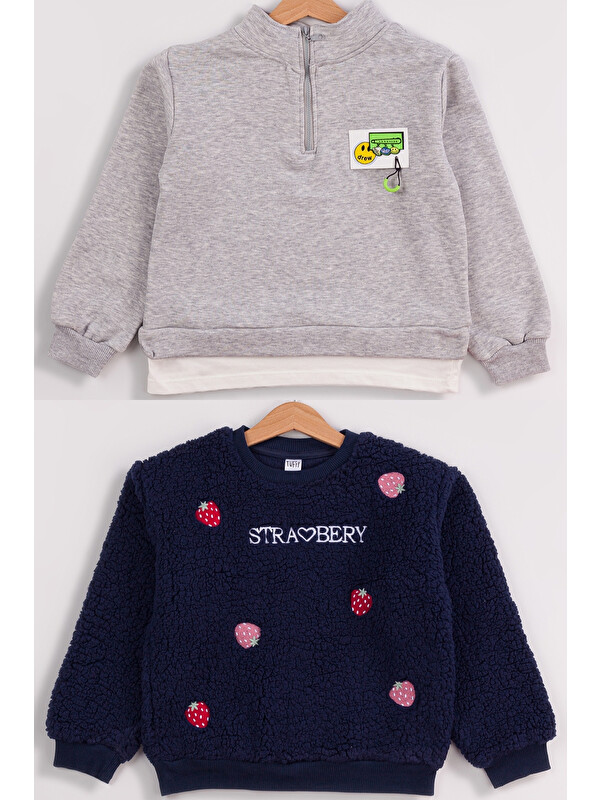 Miss Tuffy Kız Çocuk 2'li Paket Basic Sweatshirt