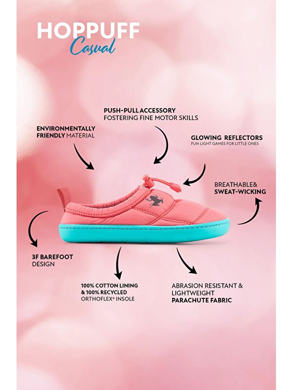 Hoppuff Casual Dinamik Pembe Barefoot Çocuk Ayakkabı - Görsel 3