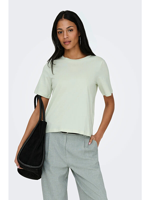 Only Onlonly % 100 Pamuk Regular Fit Bisiklet Yaka Kadın T Shirt 15270390