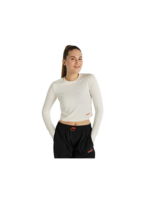 Hummel Dolby Crop T-Shirt Kadın Günlük Crop Üst 912085-9157 Bej