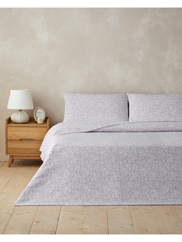 English Home Blossira Kolay Ütülenir Çift Kişilik Nevresim Takımı 200x220 cm Lila