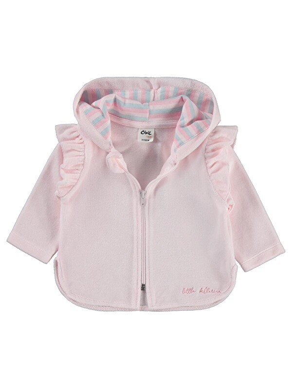 Civil Baby Kol Fırfırlı 6-18 Ay Hırka - Pembe 12-18 Ay