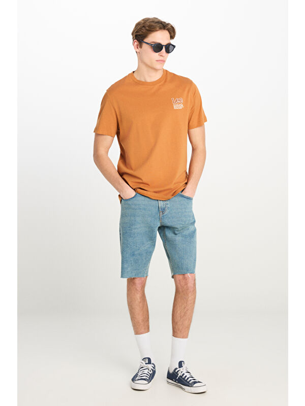 Lee Regular Fit Normal Bel Açık Mavi Esnek Jean Şort