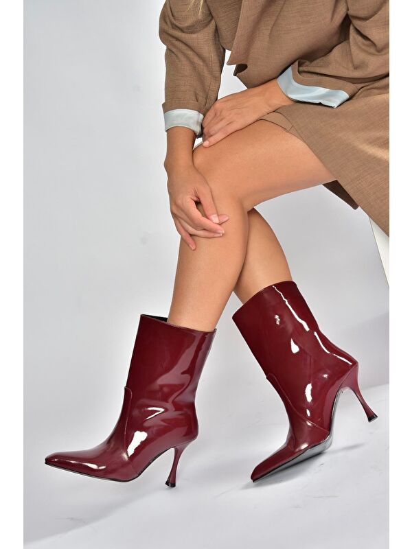 Bordo Kadın Bot V752550208 - Görsel 5