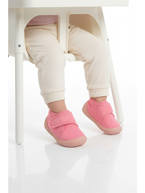 Ayakmod Pembe Süet Cırtlı Bebek Panduf Ba&Ba 058989 B