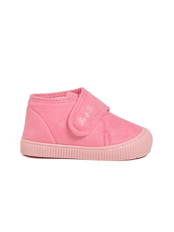 Ayakmod Pembe Süet Cırtlı Kız Çocuk Panduf Ba&Ba 058999 P