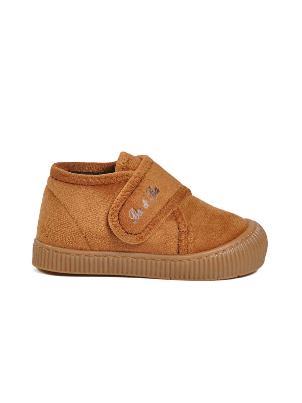 Ayakmod Taba Süet Cırtlı Unisex Çocuk Panduf Ba&Ba 058999 P