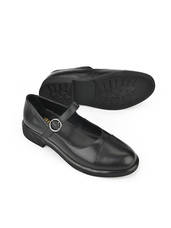 Kadın Hakiki Deri Ayakkabı 1531050Z26103406K Siyah - Görsel 5