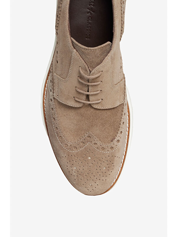 Erkek Vizon %100 Süet Deri Casual Ayakkabı - Görsel 4