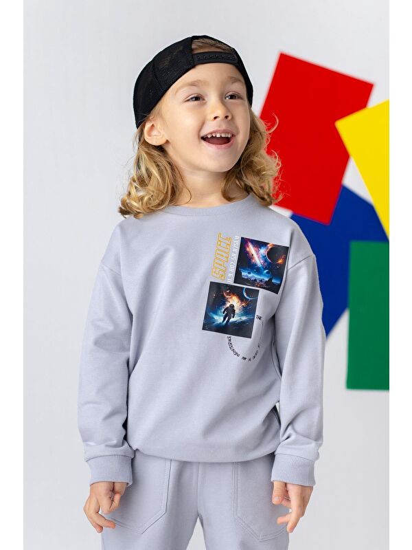 ZEYLAND Erkek Çocuk Uzay Baskılı Basic Sweatshirt