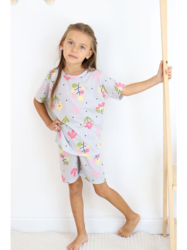 Harika Kids Kız Çocuk Pamuklu Penye Kumaş Şortlu Pijama Takımı